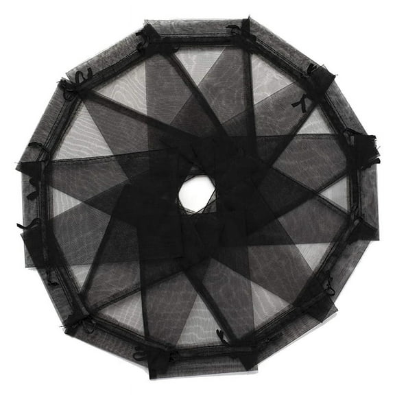 100PCS Black Organza Gift Bags 9X12cm, Mesh Wedding Favour with Drawstring for Jewelry Makeup Candy Baby Shower