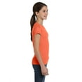 thumbnail image 2 of LAT Sportswear 2616 Girls Fine Jersey Longer Length T-Shirt- Papaya - Medium, 2 of 2