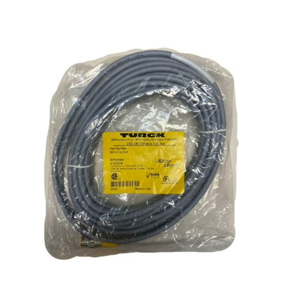 RSV 4.5T-10/S653 Cordset, RSV 4.5T-10/S653, U-00486 RFI/EMI M12 Male Connector 6M Cable