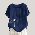 thumbnail image 2 of LYXSSBYX Clearance Plus Size Womens Shirts Women's Summer Casual Short Sleeve Flower Printing Loose Shirt Tops, 2 of 5