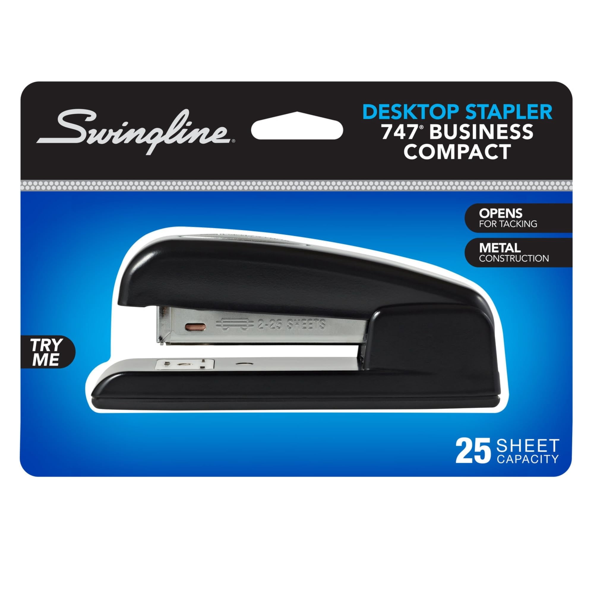 Kensington 44401S Commercial Full Strip Desk Stapler, 20-sheet Capacity, Black
