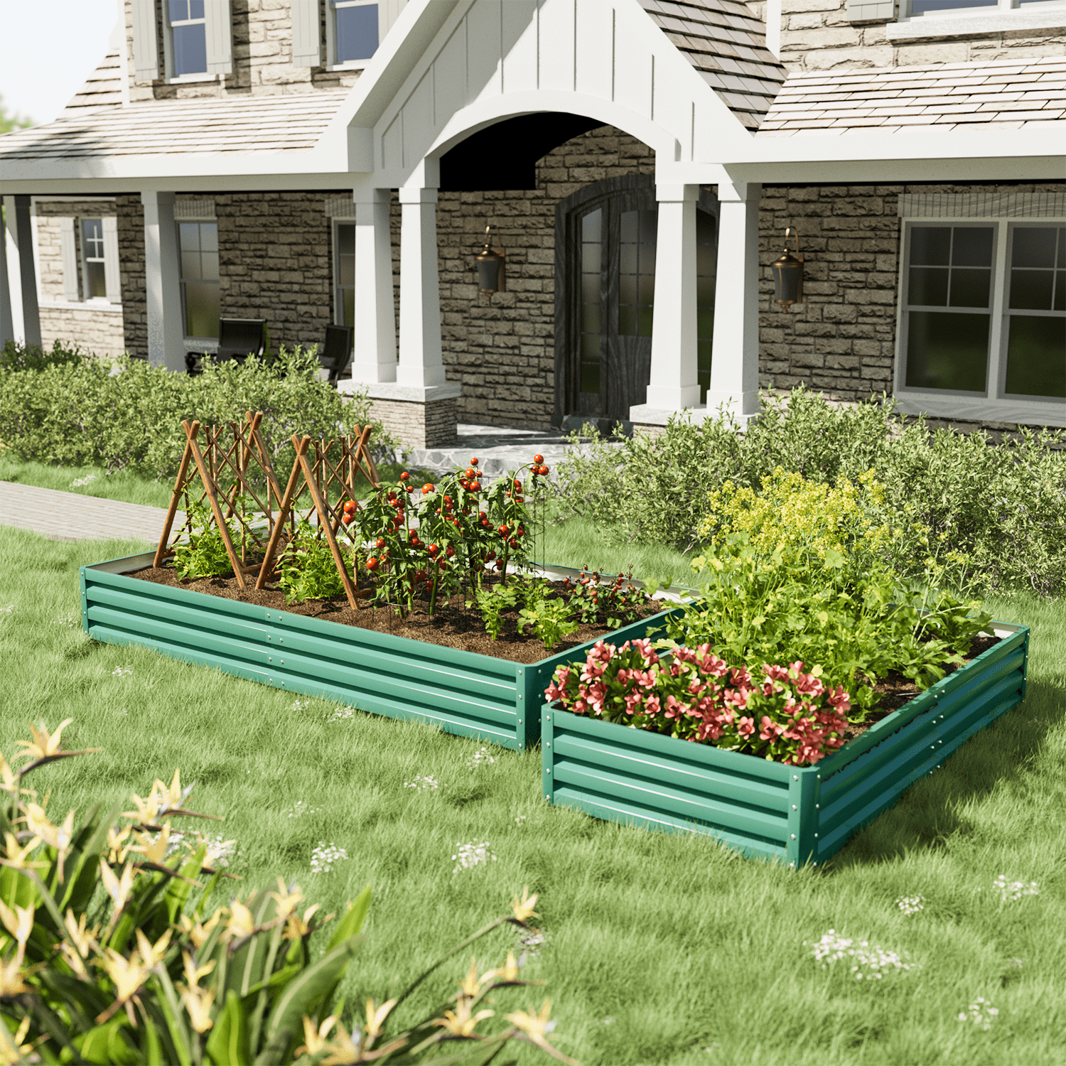 Vineego 6x3x1FT Raised Garden Bed Kit, Galvanized Planter Raised Garden Boxes Outdoor, Square Large Metal Raised Garden Beds