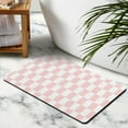 thumbnail image 2 of Stylish Checkered Bathroom Rug - Long Non-Slip Bath Mat, Absorbs Water, 20x32 in Soft Microfiber, Machine Washable for Showers., 2 of 5