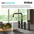 thumbnail image 3 of KRAUS Urbix Color-Changing Industrial Bridge Kitchen Faucet with Side Sprayer and ColorSmart Technology in Matte Black / Grey, 3 of 17