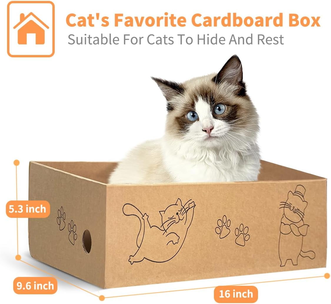 Keyrank 5 Pack XL Wide Cat Scratcher Cardboards with Box, Reversible Corrugate Cat Scratch Pad