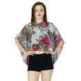 thumbnail image 1 of Bimba Poncho Personnalisé Multicolore pour Femmes Blouse Cape Décontractée en Georgette Florale, 1 of 1