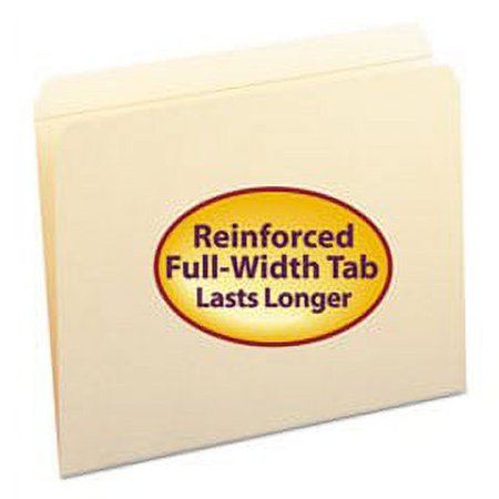 Smead Straight Cut File Folder - 100 per box Letter - 8.50" x 11" - 0.75" Expansion - 11 pt. - Manila