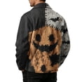 thumbnail image 6 of Delconic Mens Corduroy Jacket Loose Casual Turn Down Collar Long Sleeve Button Front Shirt Jacket Halloween Print Outerwear Top Gray 3XL, 6 of 6