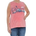 thumbnail image 3 of LUCKY BRAND Womens Coral Graphic Tank Sleeveless Jewel Neck Casual Top L, 3 of 4
