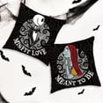 thumbnail image 3 of Nightmare Christmas Decorations, Set of 2 Nightmare Before Halloween Cushion Cases, 18x18 Halloween Throw Pillow Cover Decorations, Jack Sally Bed Couch Sofa Decor Party Supplies - Meant to be, 3 of 7