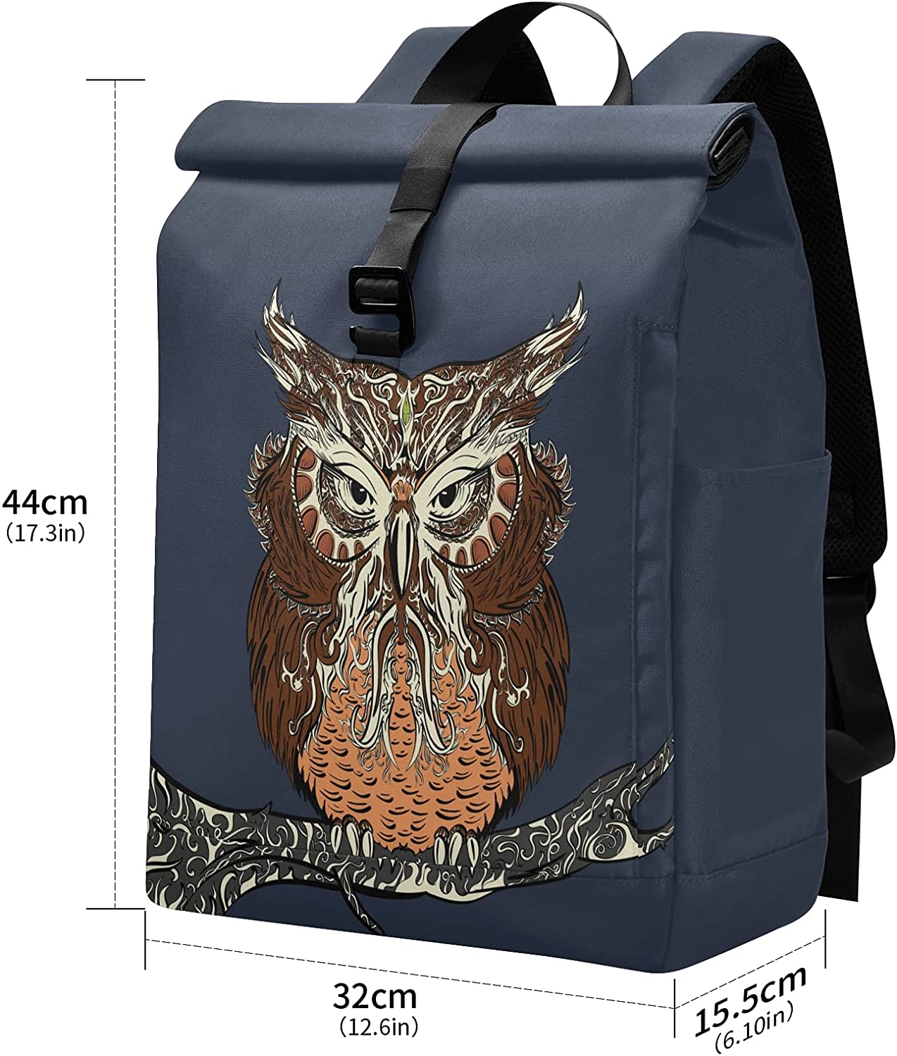 Night Owl Backpack Roll Top Daypack 