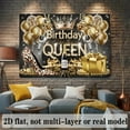 thumbnail image 2 of Elegant Golden Queen Birthday Backdrop Luxurious Balloons Crown Birthday Photography Background for Women Girls Gold Shiny Leopard Heels Birthday Party Decorations Banner Supplies Photo Booth Props, 2 of 4