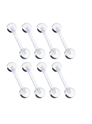 PiercingArt 24Pcs Plastic Earrings For Sensitive Ears Silicone Medical  Clear Tragus Cartilage Daith Studs Retainers 16G