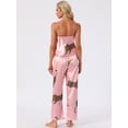 thumbnail image 4 of DARING DIVA Women's Leopard Satin Silky Soft V Neck Spaghetti Pants Pajama Set L Pink, 4 of 7