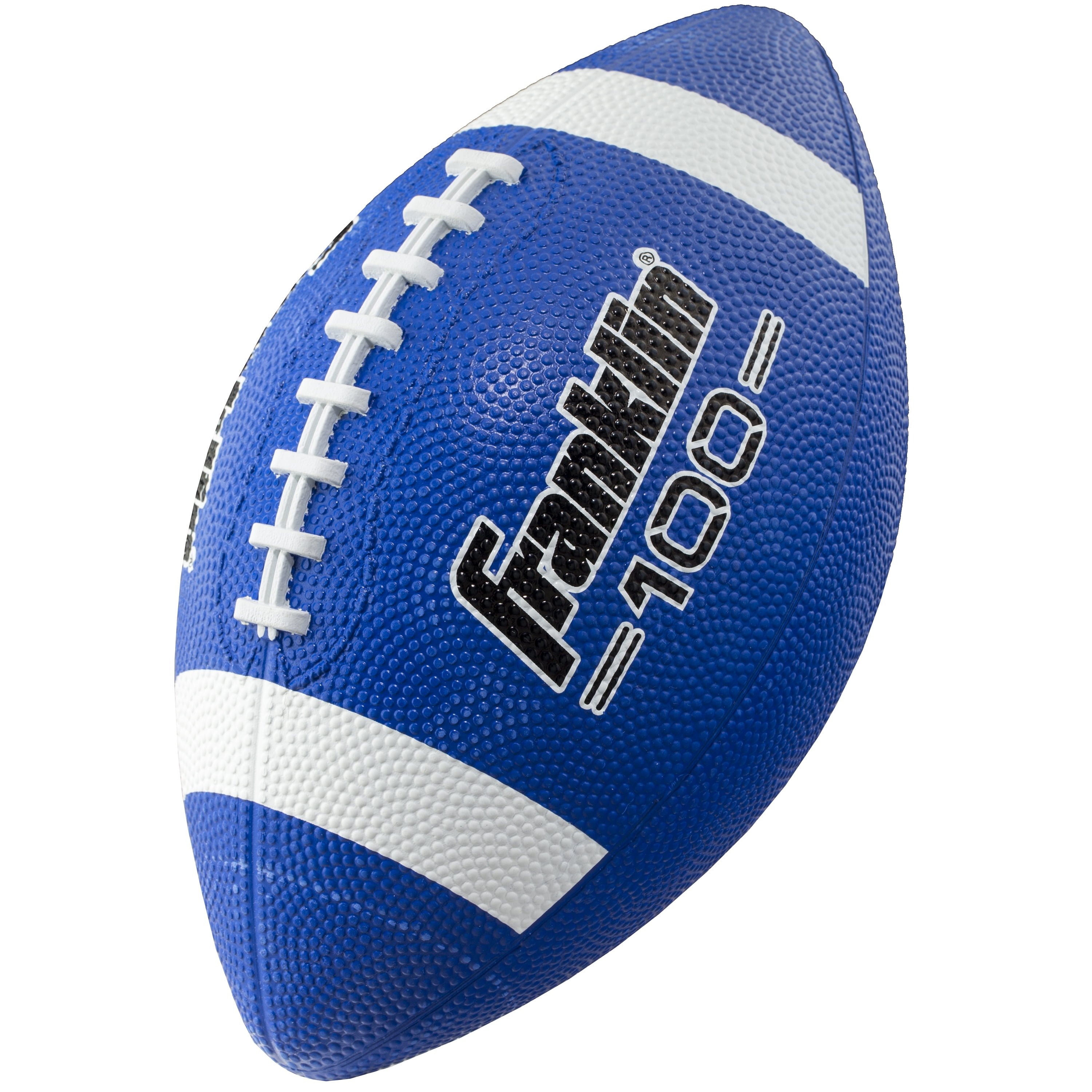 Franklin Sports Junior Size Rubber Football - 6 pack Deflated with Pump - 10" x 6" - Blue