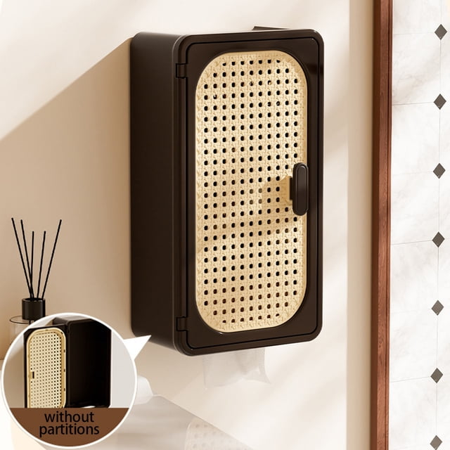 Waterproof Toilet Paper Storage Box, Large Capacity Wall-Mounted Tissue Holder for Bathroom & Restroom, Multi-Functional Plastic Tissue Box with Splash-Proof Design for Home Organization