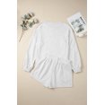 thumbnail image 6 of Light Grey Girly Bow Embroidered Puff Sleeve Pullover 2-Piece Short Set for Women - [ZhiHiMeRi] | L, 6 of 12