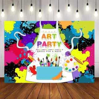 Art Paint Party Decorations 62PCS Art Birthday Party Supplies Graffiti  Happy