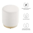 thumbnail image 6 of Tilden 16" Round Performance Velvet Upholstered Ottoman in Alabaster Natural, 6 of 8