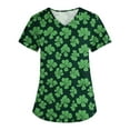 thumbnail image 4 of Craaazy Women's Short Sleeve St. Patrick's Print T-Shirts V Neck Spring/Summer Tops Gifts, 4 of 5