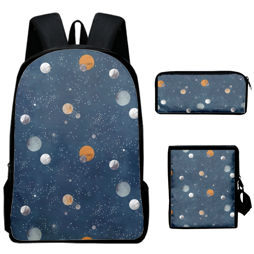 3 Packs School Bag Set Space Universe Backpack for School Girls 4Th