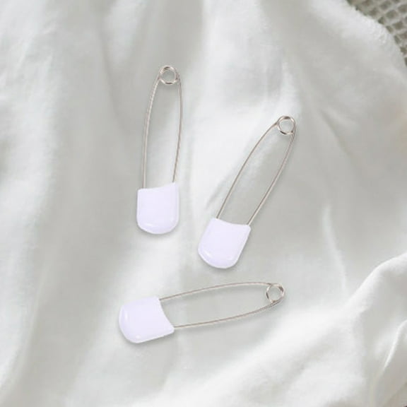 BESTONZON 30Pcs White Diaper Safety Pins Zinc Alloy and PP Multi-Functional Easy Diaper Changes