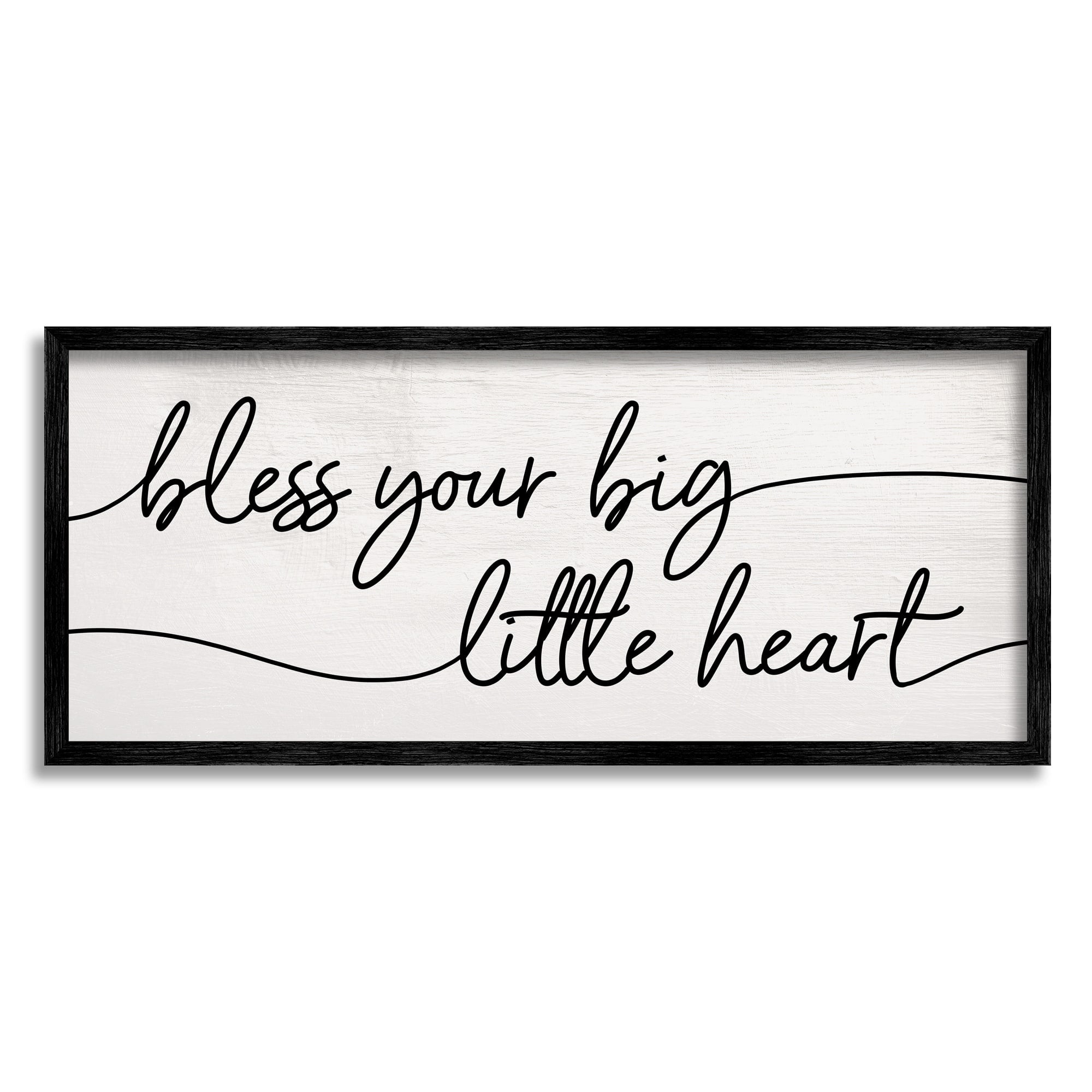 Stupell Industries Your Big Little Heart Phrase Soft Country Script, 10 x 24, Designed by Daphne Polselli