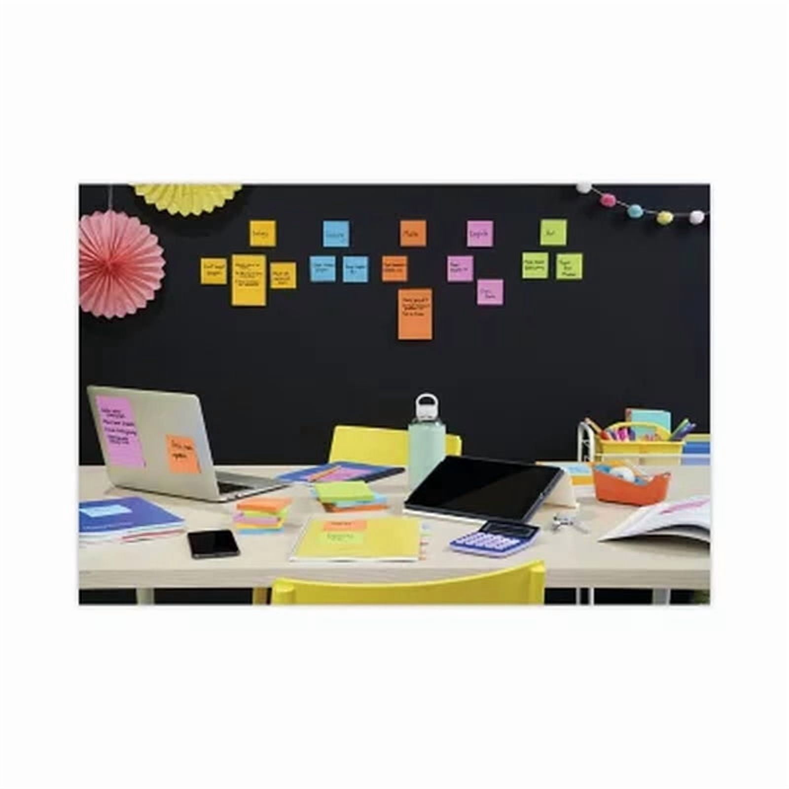 Post-It Super Sticky Notes, 4 X 4, Lined, 90 Sheet Pads, 6 Pads, Jewel Pop Collection
