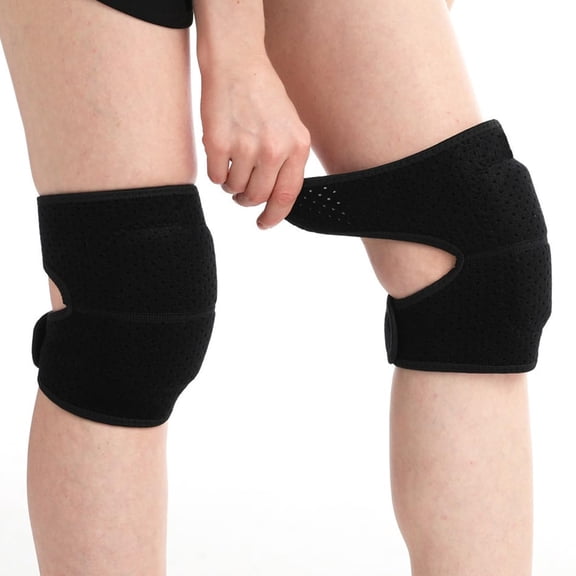 BESTSKY Soft Dance Knee Pads for Kids Women Men, Volleyball Knee Pads for Women Men Wrestling Gear, Knee Protector Crash Pad Snowboarding Gear with Adjustable Bands (Black, Large)