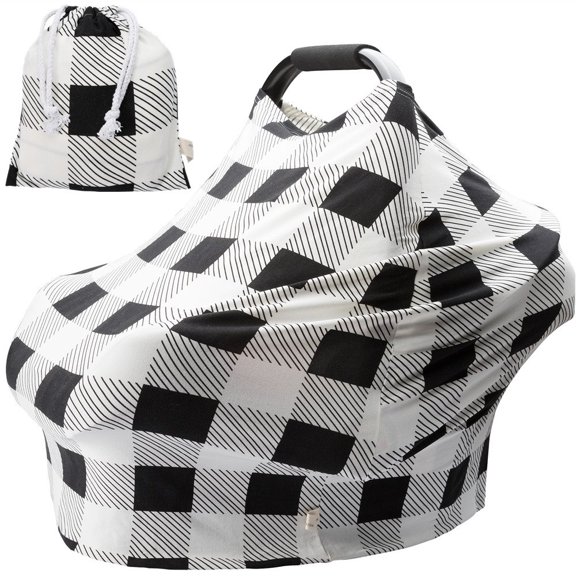 Fundas De Lactancia Para Recién Nacidos, Fundas Para Asientos De Coche De Bebé, Regalos Para Bebés Y Niños, Patrón De Cuadros En Blanco Y Negro, Regalo Para Bebé