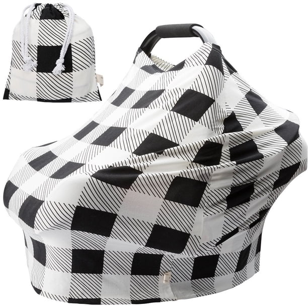 Fundas De Lactancia Para Recién Nacidos, Fundas Para Asientos De Coche De Bebé, Regalos Para Bebés Y Niños, Patrón De Cuadros En Blanco Y Negro, Regalo Para Bebé
