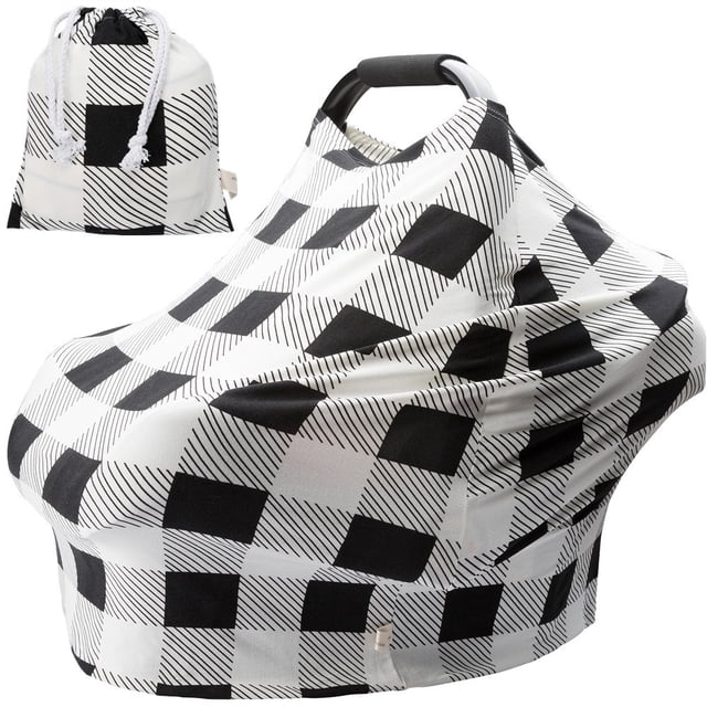 Fundas De Lactancia Para Recién Nacidos, Fundas Para Asientos De Coche De Bebé, Regalos Para Bebés Y Niños, Patrón De Cuadros En Blanco Y Negro, Regalo Para Bebé