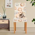 thumbnail image 4 of Yayeee 2 Pack Dining Chair Covers Stretch Parson Chairs Slipcovers Seat Protector, Beige Seashell, 4 of 6
