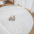 thumbnail image 3 of ORINOVA White Faux Fur Round Rug 4ft Fluffy Rabbit Fur Rug Machine Washable Circle Area Rugs For Living Room Bedroom Home Teen Room Nursery D?cor, 3 of 8