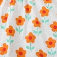 thumbnail image 3 of Girls Dresses Size 5 Floral Prints Crew Neck Short Sleeve Outfits Birthday Casual Toddler Little Girl Summer Dresses,Orange,2-3 Years, 3 of 5