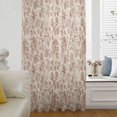 thumbnail image 6 of Brown Flowers Sheer Curtains 54 Inches Long, Vintage Farmhouse Floral Leaves Vines Light Filering Curtains, Breathable Simi Curtain Privacy Drapes for Kitchen Bathroom Small Window Treatment, 6 of 9