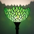 thumbnail image 5 of Tiffany Floor Lamp Torchiere Uplight 66" Tall Industrial Bronze Pole Vintage Boho Green Stained Glass Wisteria Retro Standing Corner Bright Torch Light Living Room Kids Bedroom Farmhouse WERFACTORY, 5 of 9
