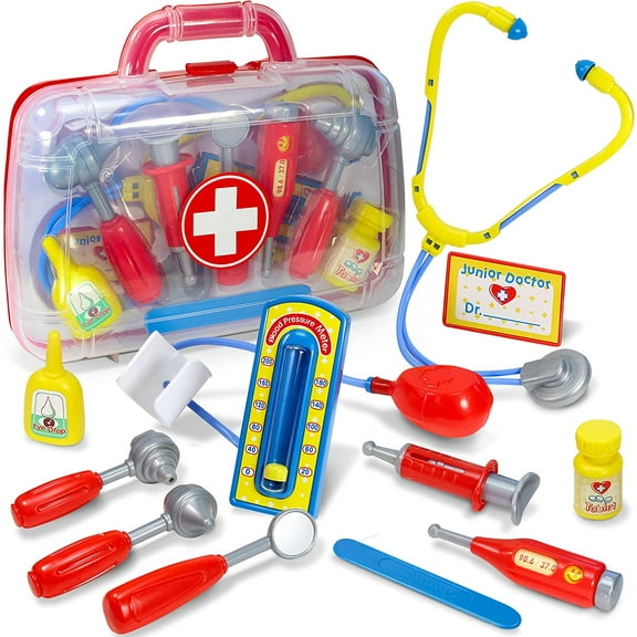 Kidzlane Medical Equipment with a Sturdy Medical Kit Carrying Case Medical Toy Set, 12 Pieces
