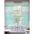 thumbnail image 2 of Turquoise Floral Sheer Curtains 63 Inch Length 2 Panels Set, Botanical Blossom Motif Boho Grey Stripes Voile Window Treatment Curtains Sheers Drapes for Bedroom/Living Room/Kitchen 52x"63"x2, 2 of 7
