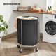 thumbnail image 2 of Cesto de ropa SONGMICS con ruedas 170L negro y plateado, 2 of 8