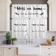 thumbnail image 2 of Text Bless Curtain Valances Set Our Home and Who Enter White Backdrop Kitchen Curtains 24&nbsp;inch Length Rod Pocket Valance and Tiers 3 Piece Set Small Bedroom Bathroom Laundry Decor, 2 of 9