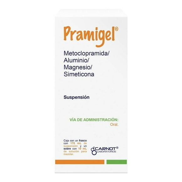 Pramigel Metoclopramida, Aluminio, Magnesio, Simeticona suspensión 170 ml