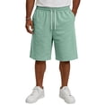 thumbnail image 6 of Men's Cotton Blend Sweat Shorts 2026 Summer Drawstring Elastic Waist Knee Length Casual Athletic Shorts with Pockets Lounge Workout Bermudas Light Green 3XL, 6 of 7