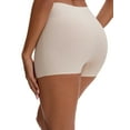 thumbnail image 3 of INSPIRE CHIC Women's Seamless High Waist Tummy Slimming Control Panties Slip Shorts for Under Dresses Boyshort M Beige, 3 of 5