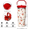 thumbnail image 2 of 30 oz Christmas Santa Flip Tumbler with lid and Straw,Christmas CoffeeTravel Mug Cup Water Botter,Christmas Gifts for Women,Christmas Stuff Decor Accessories, 2 of 6