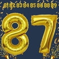 thumbnail image 6 of Gold Number 87 Mylar Foil Balloon 32 inch - Helium or Air Filled Metallic Balloons for 87th Birthday Hbd Party, Anniversary, Graduation Decorations, 6 of 8