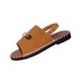 thumbnail image 1 of Women's Slide Sandals Flat Back Elastic Open-Toe Casual Beach Sandals 1 Pair, 1 of 9