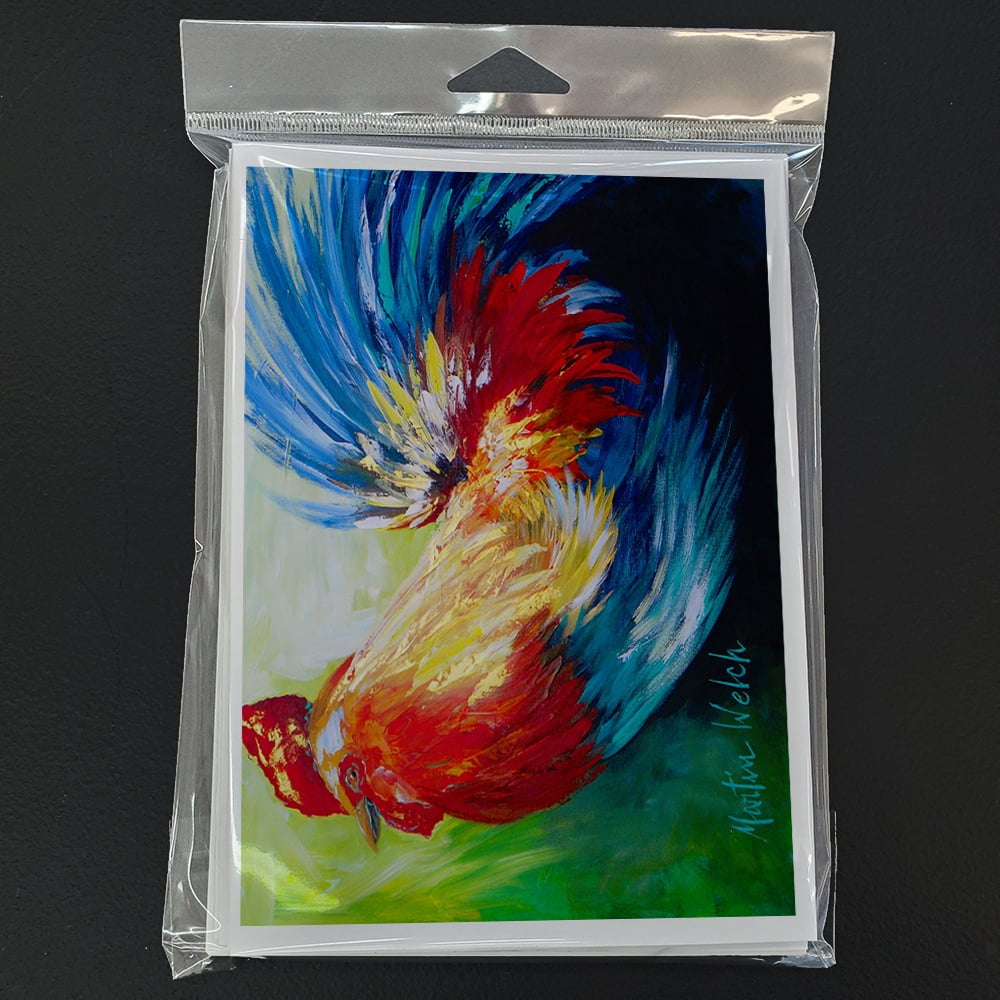 Bird - Rooster Chief Big Feathers Greeting Cards Pack of 8 7 in x 5 in