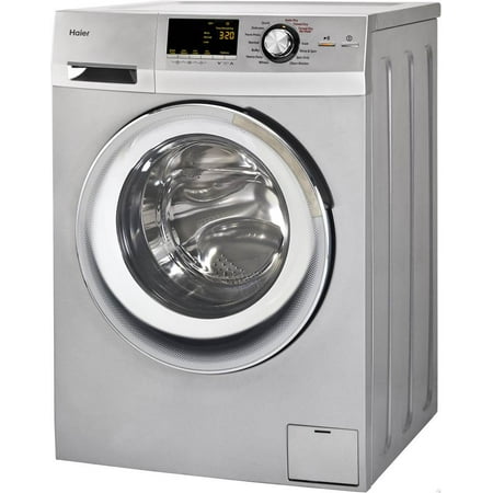 Haier 24-Inch Wide Front Load Washer And Dryer Combination, Silver | HLC1700AXS