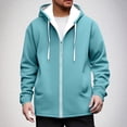 thumbnail image 2 of Stamzod Men's Fashion Sherpa Hoodie Long Sleeve Hooded Fleece Jacket Men Casual Thicked Warm Winter Coats with Pocket Light Blue XXL, 2 of 5